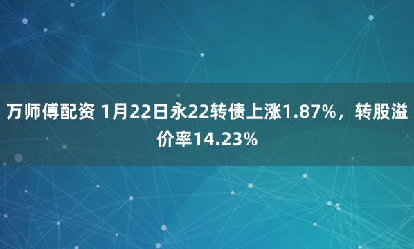 万师傅配资 1月22日永22转债上涨1.87%，转股溢价率14.23%